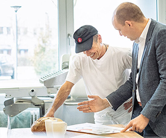 RTS Steuerberater und Mandant in der Bäckerei